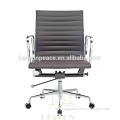 Mid Back Black Leather Office Chair